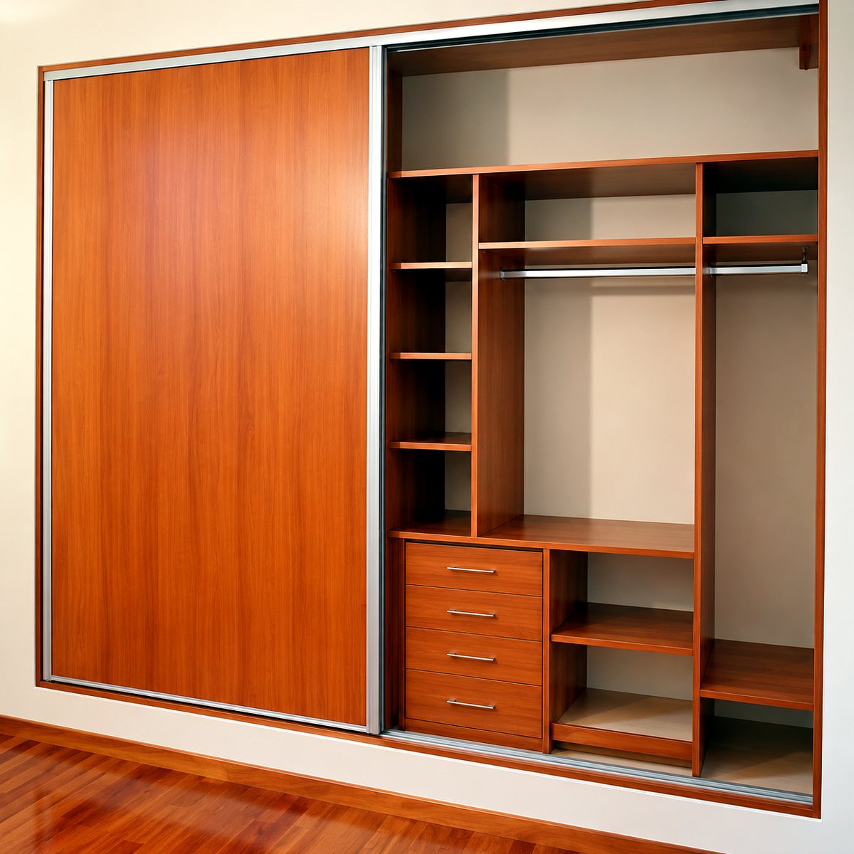 Closet empotrado con puertas corredizas